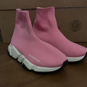 Balenciaga Women's speed trainer Pink Sock Sneakers